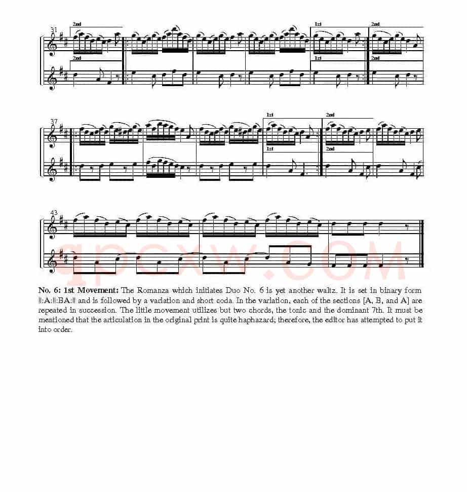 Duo No.6 in d Minor（双簧管二重奏）