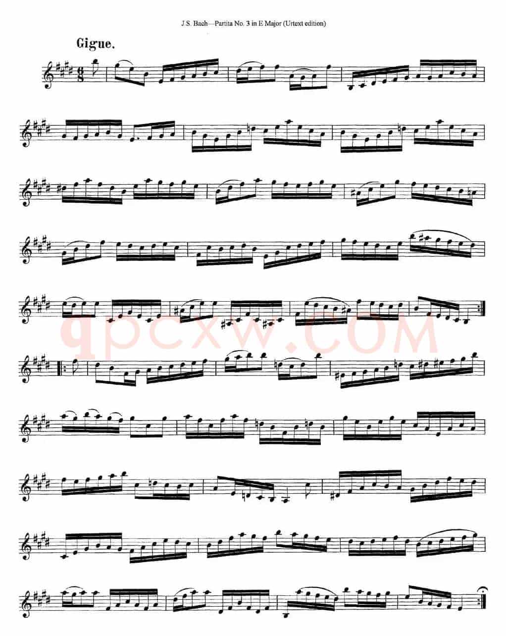 6 Violin Sonatas and Partitas 6.Partita No.3 in E Major（Urtext edition）