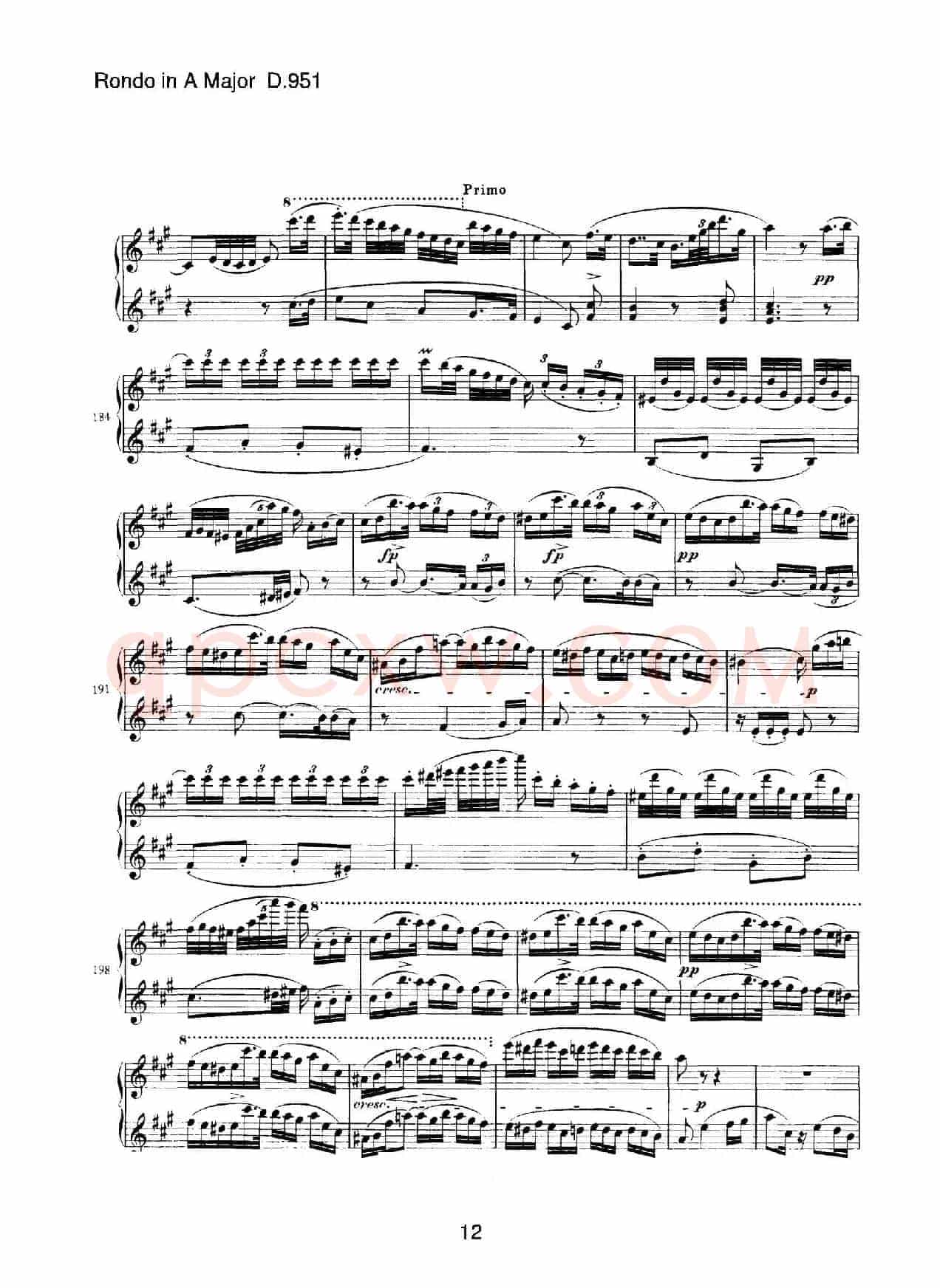 Grand Rondeau in A Major Op.107(A大调回旋曲·四手联弹)
