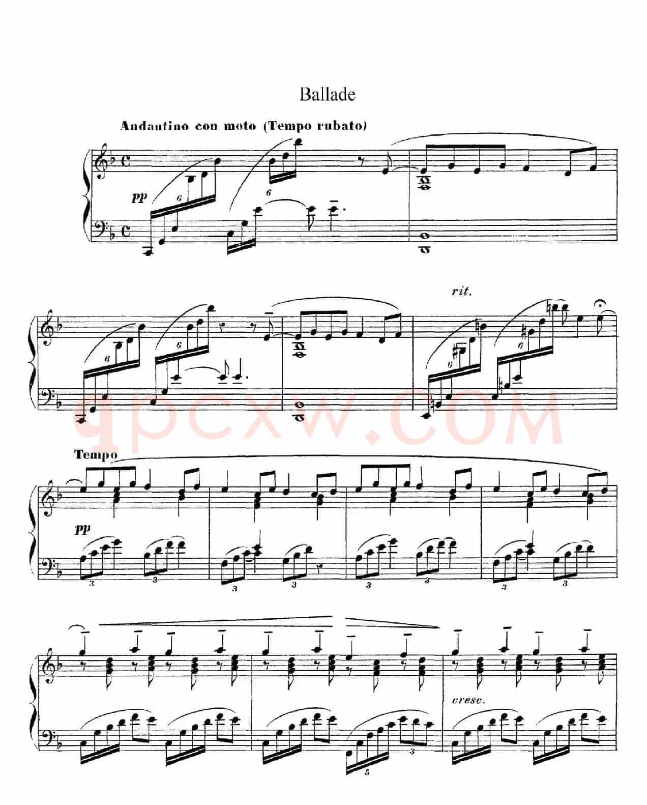 Ballade in F Major（F大调叙事曲）