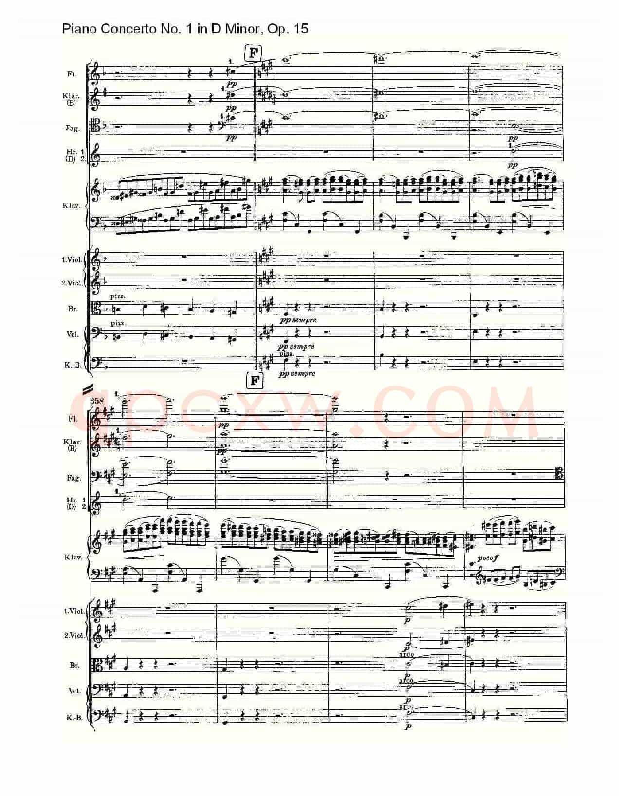 D小调钢琴第一协奏曲, Op.15第一乐章(二)