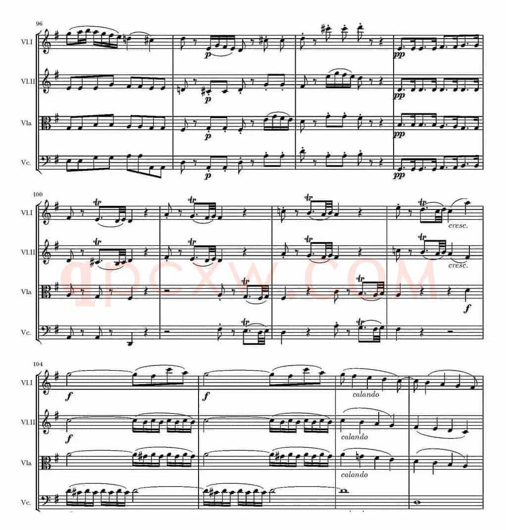 String Quartet KV.387（G大调弦乐四重奏）