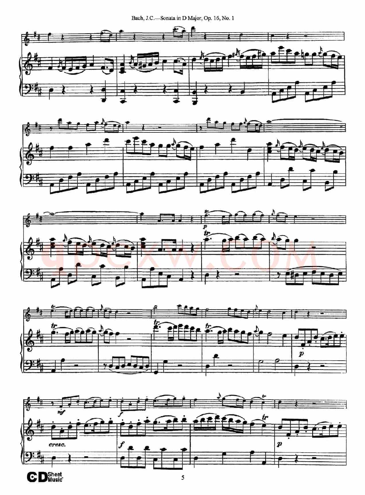 Sonata in D Major,Op.16 No.1（小提琴+钢琴伴奏）