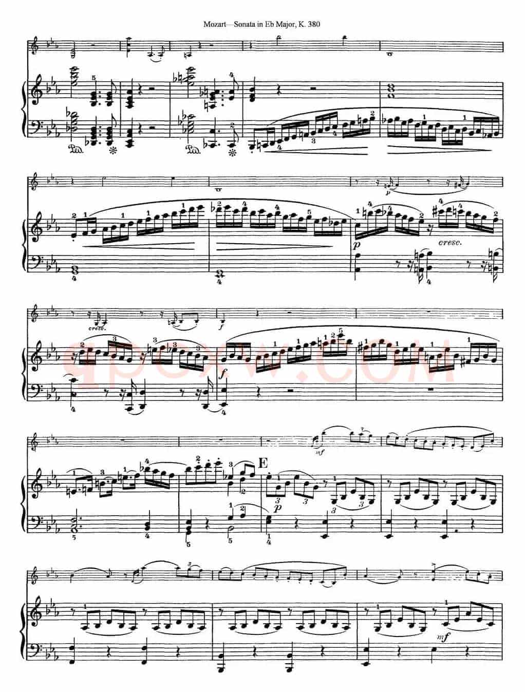 Violin Sonata in Eb Major K.380（小提琴+钢琴伴奏）