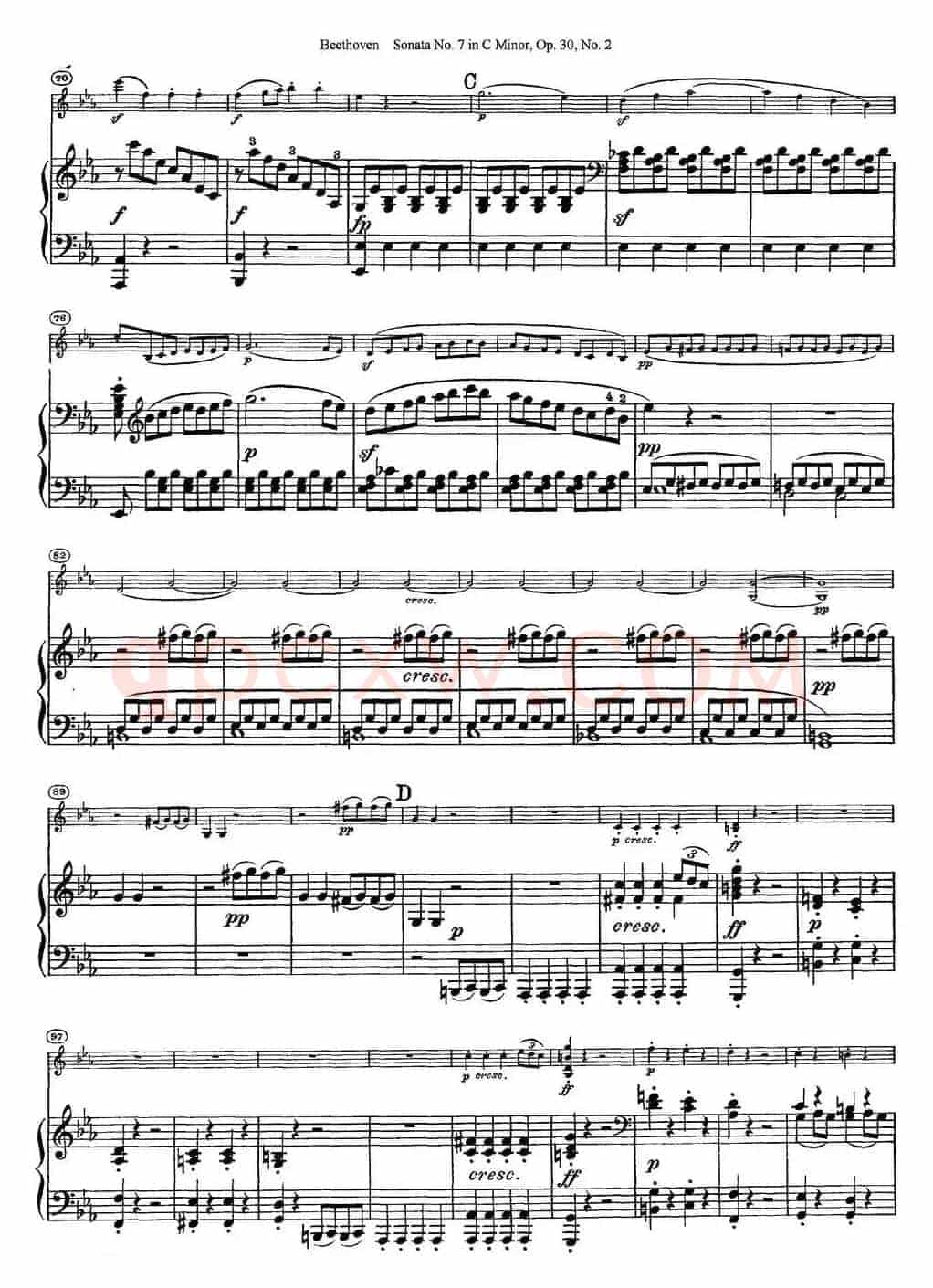 Violin Sonata No.7 in C Minor Op.30 No.2（小提琴+钢琴伴奏）