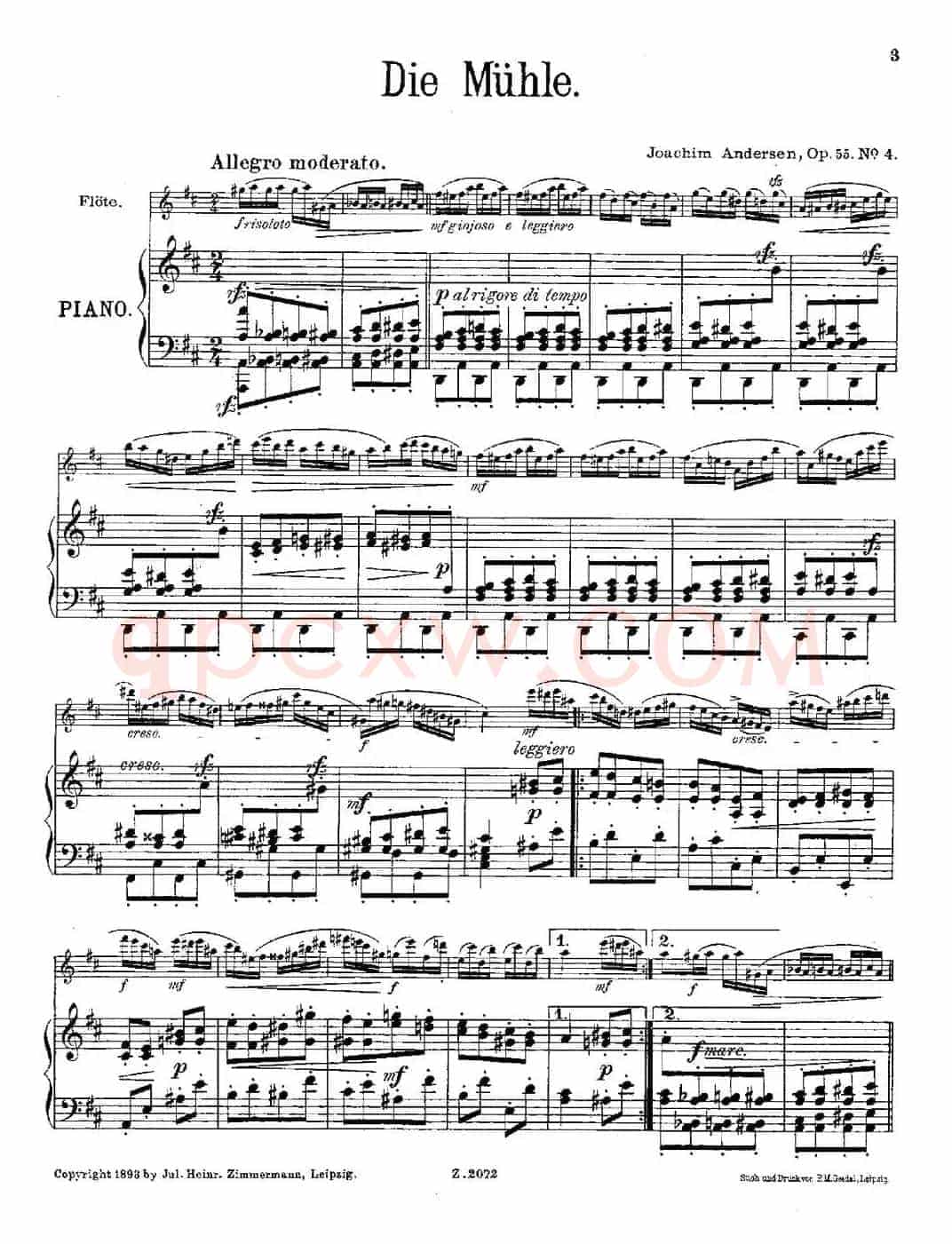 Die Mühle（Op.55 No.4）（长笛+钢琴伴奏）