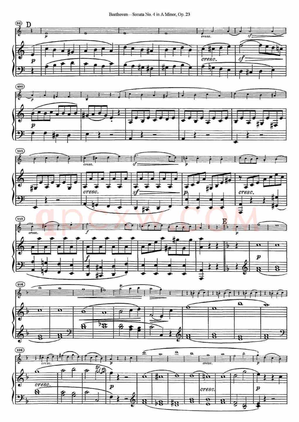 Violin Sonata No.4 in A Minor Op.23（小提琴+钢琴伴奏）