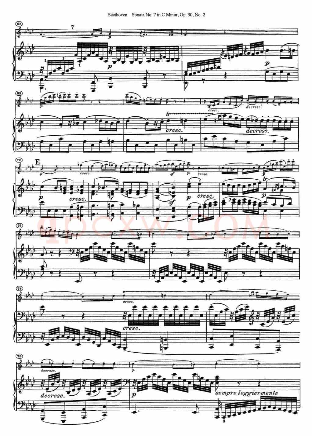 Violin Sonata No.7 in C Minor Op.30 No.2（小提琴+钢琴伴奏）