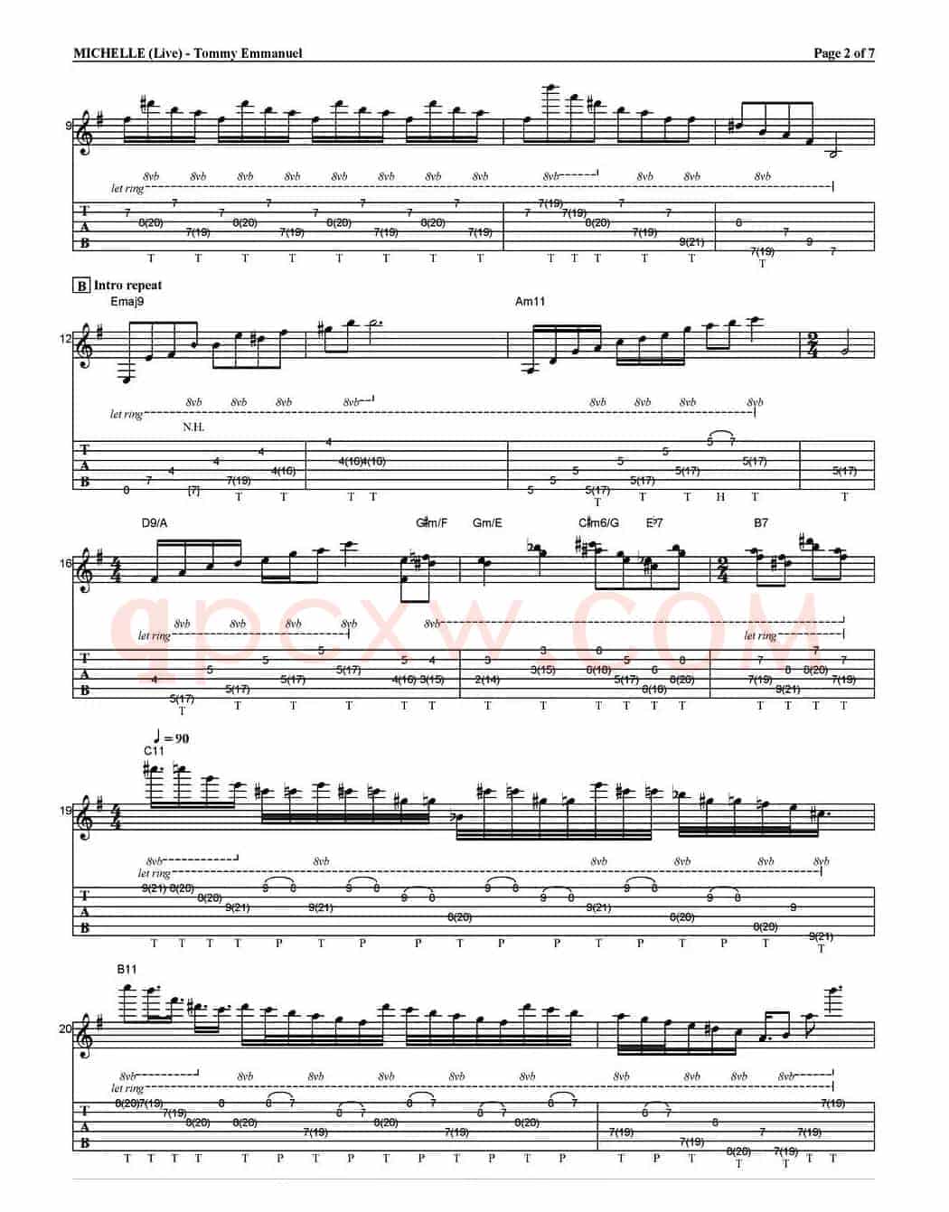 tommy emmanuel：michelle （live）（指弹吉他）