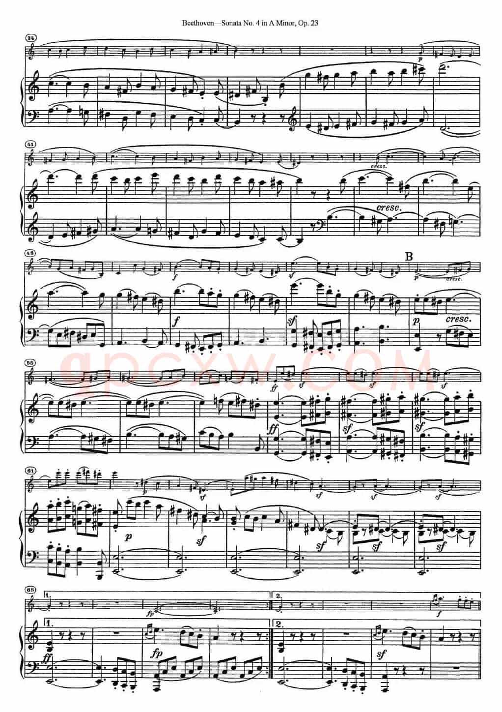 Violin Sonata No.4 in A Minor Op.23（小提琴+钢琴伴奏）
