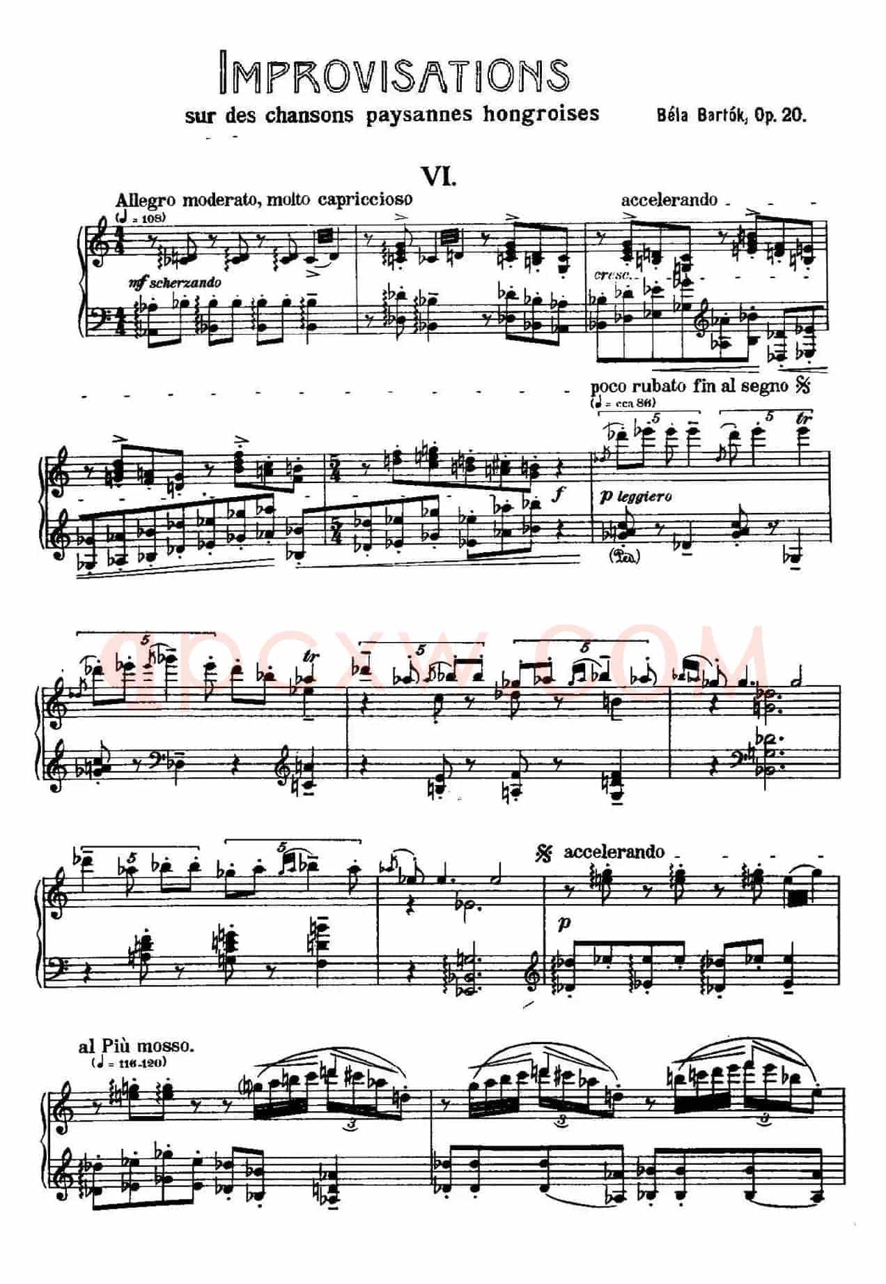 8 Improvisations Op.20(8首匈牙利民歌即兴曲·Ⅵ)