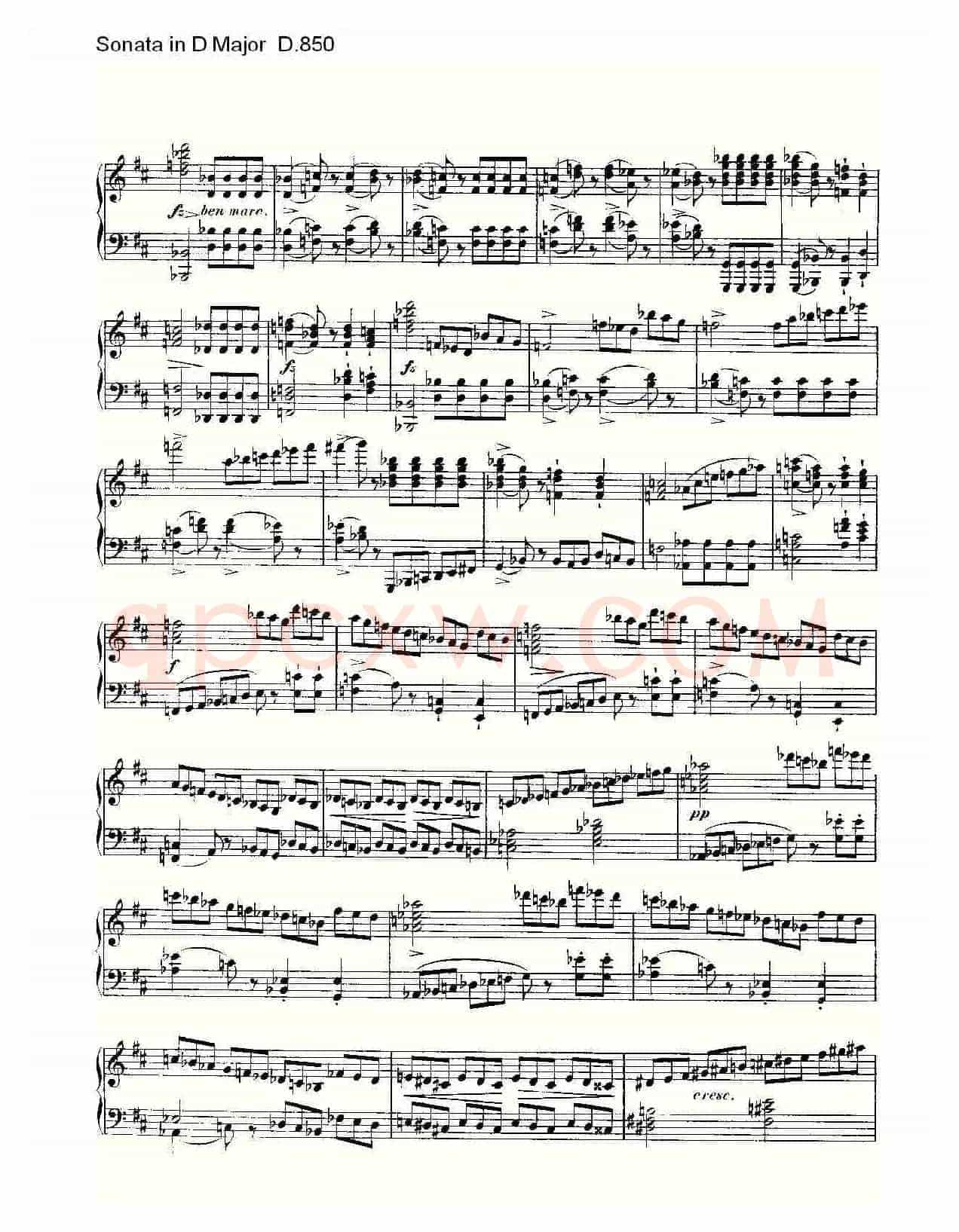 Sonata in D Major D.850（D大调奏鸣曲 D.850）