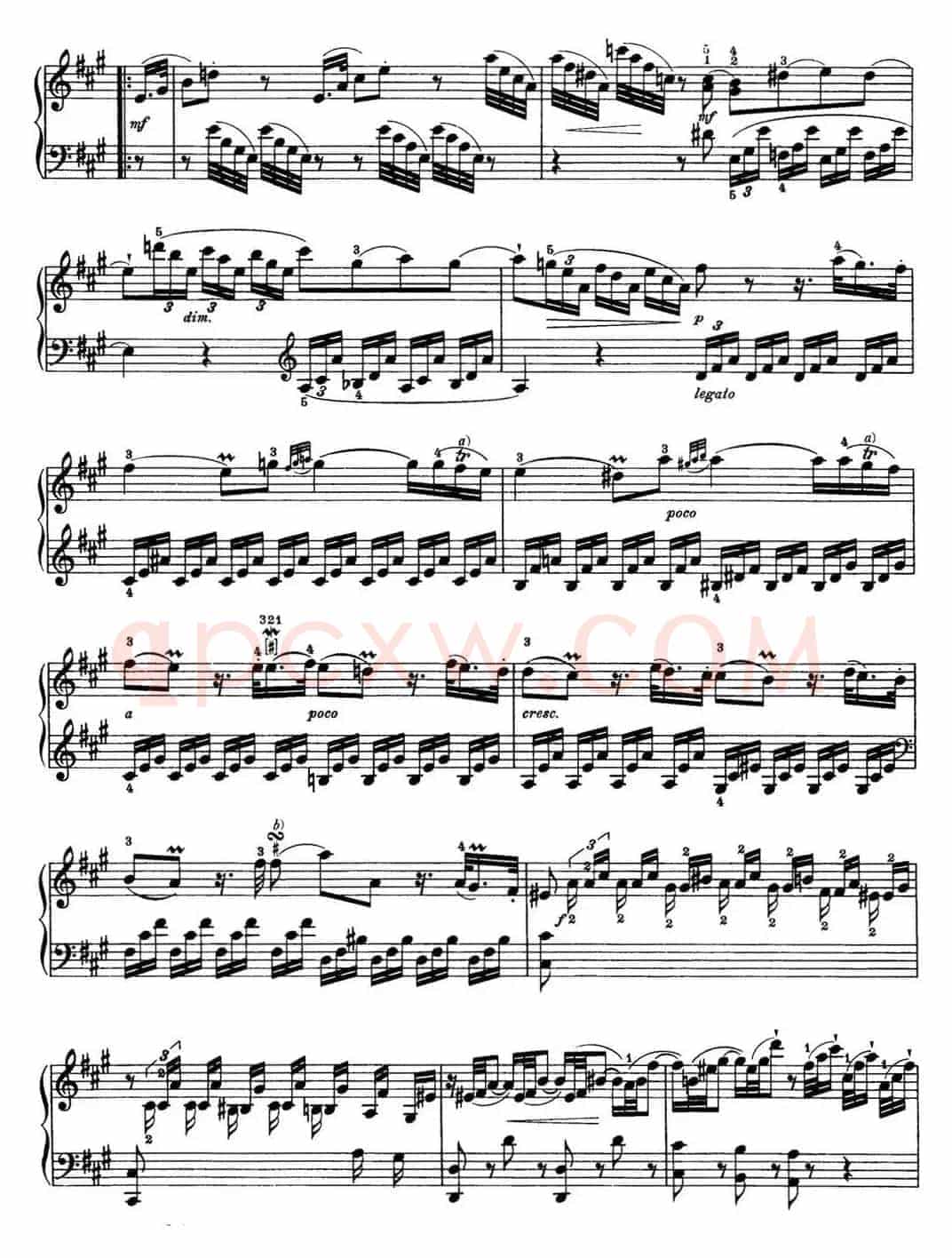 海顿 钢琴奏鸣曲 Hob XVI 26 in A major