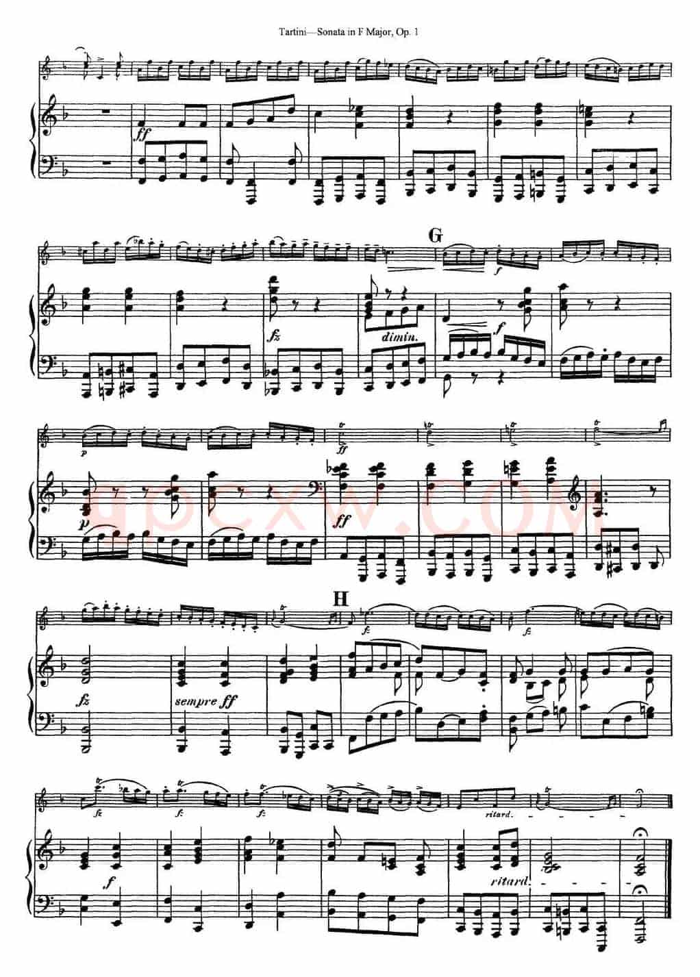 Violin Sonata in F Major Op.1（小提琴+钢琴伴奏）