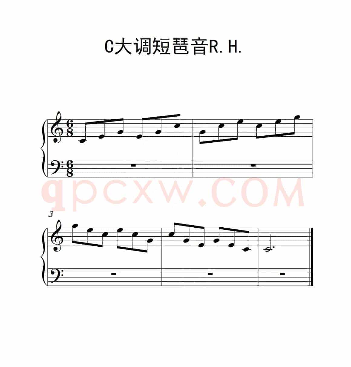 第一级 C大调短琶音R.H.（中国音乐学院钢琴考级作品1~6级）