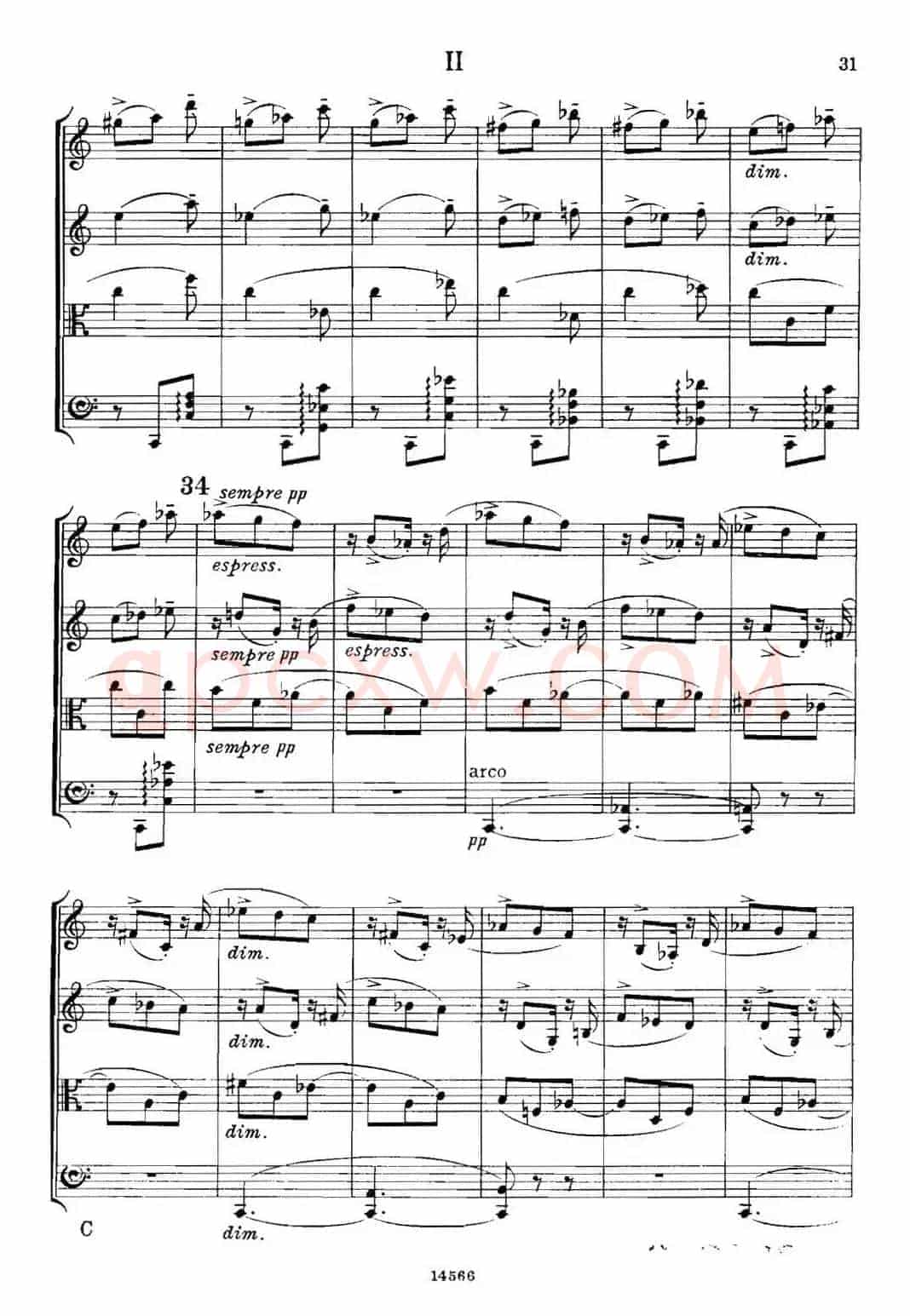 QUARTET Op.83(第二部分)(弦乐四重奏)