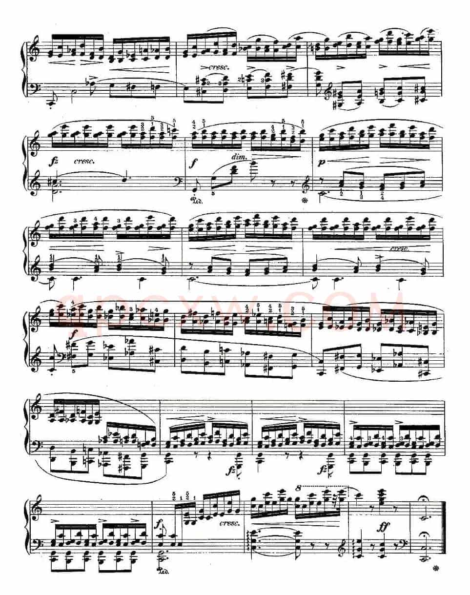 肖邦钢琴练习曲，Op.10之七