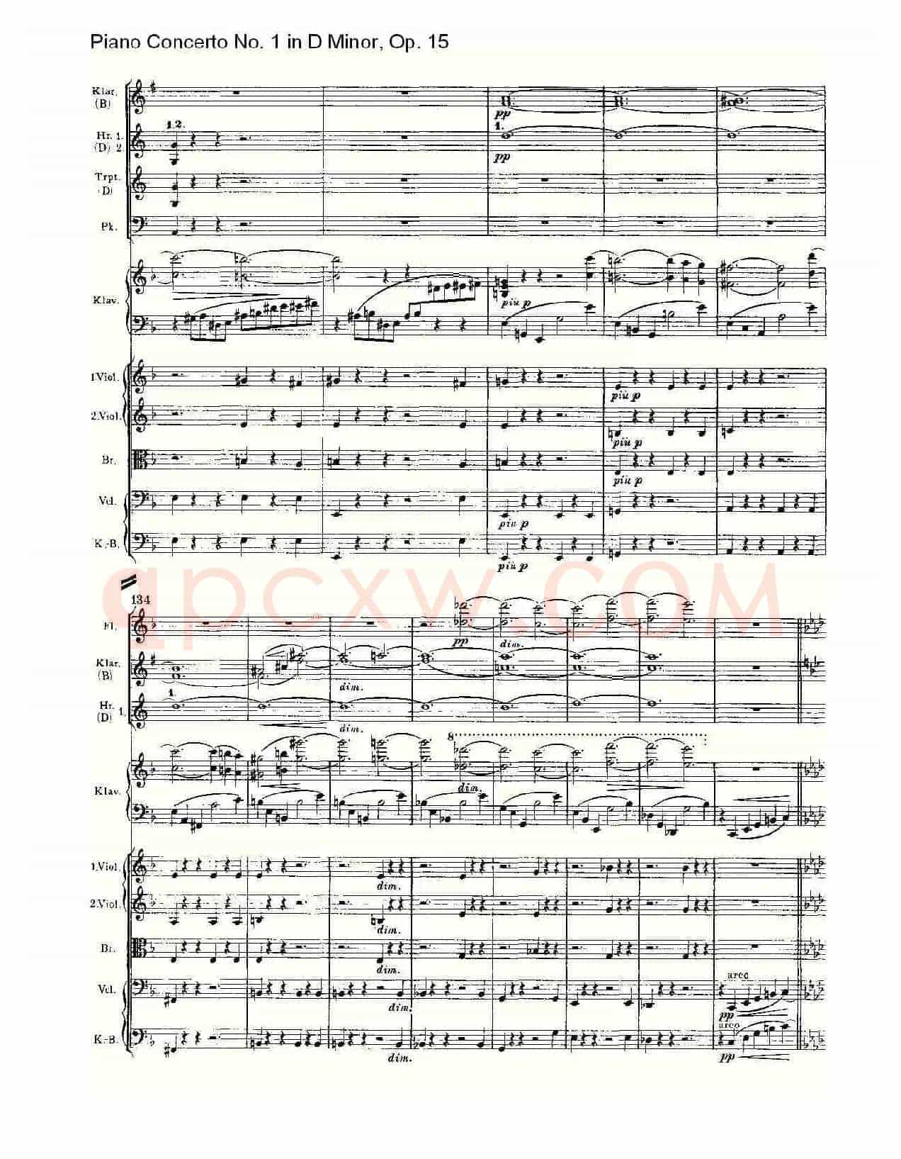 D小调钢琴第一协奏曲, Op.15第一乐章(一)