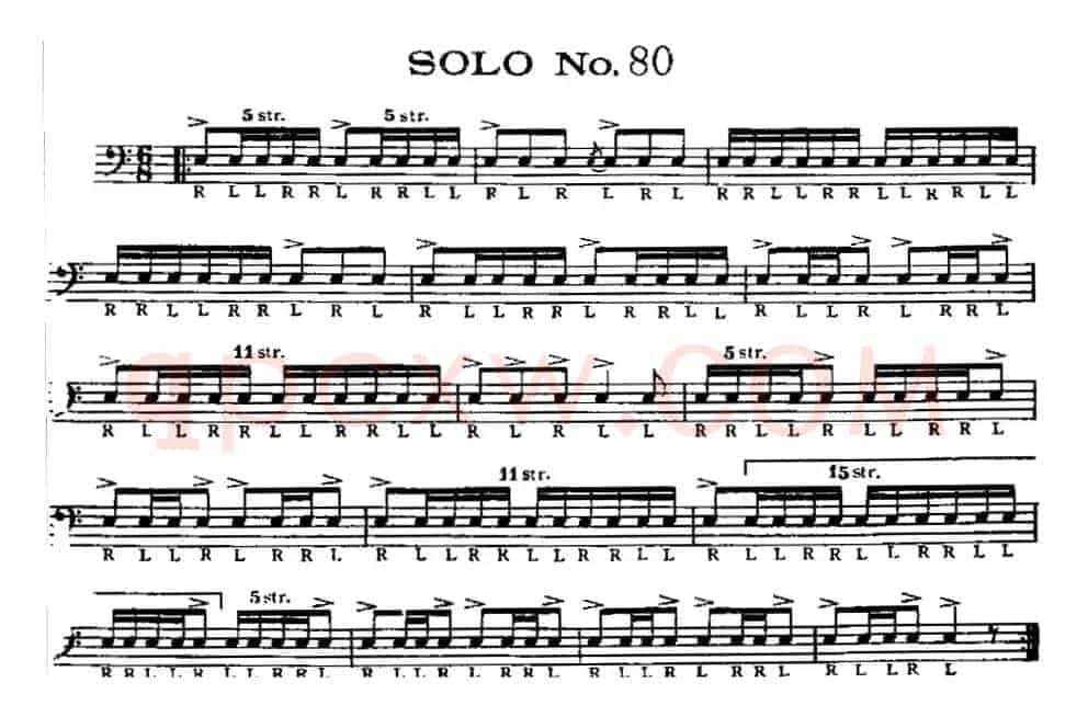美国军鼓 SOLO No.76-80（爵士鼓谱）