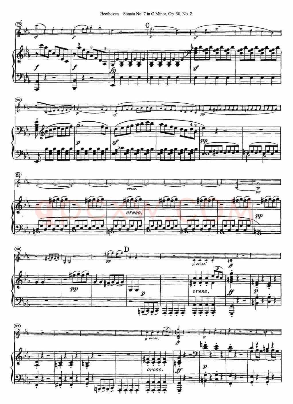Violin Sonata No.7 in C Minor Op.30 No.2（小提琴+钢琴伴奏）