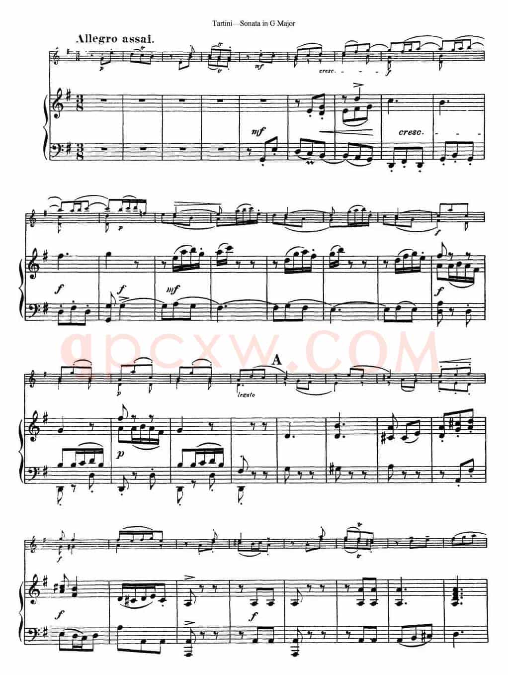 Violin Sonata in G Major（小提琴+钢琴伴奏）