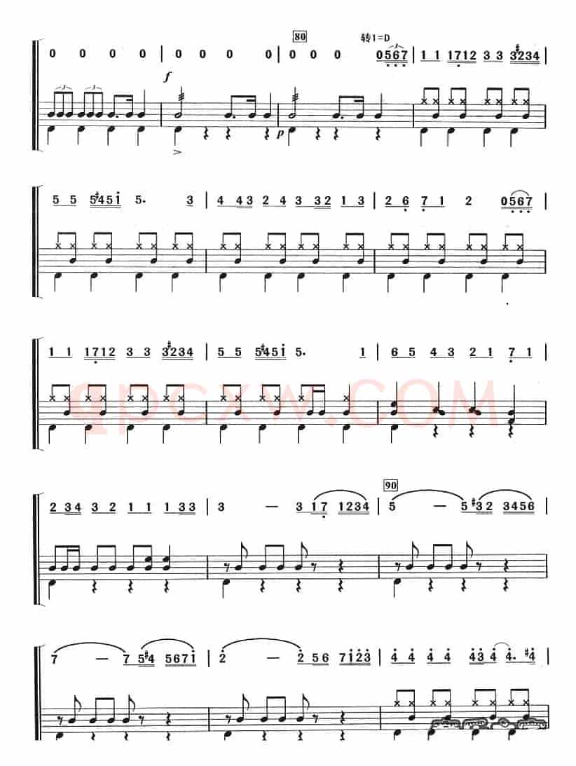 巡逻兵进行曲（架子鼓、主旋律+鼓谱）