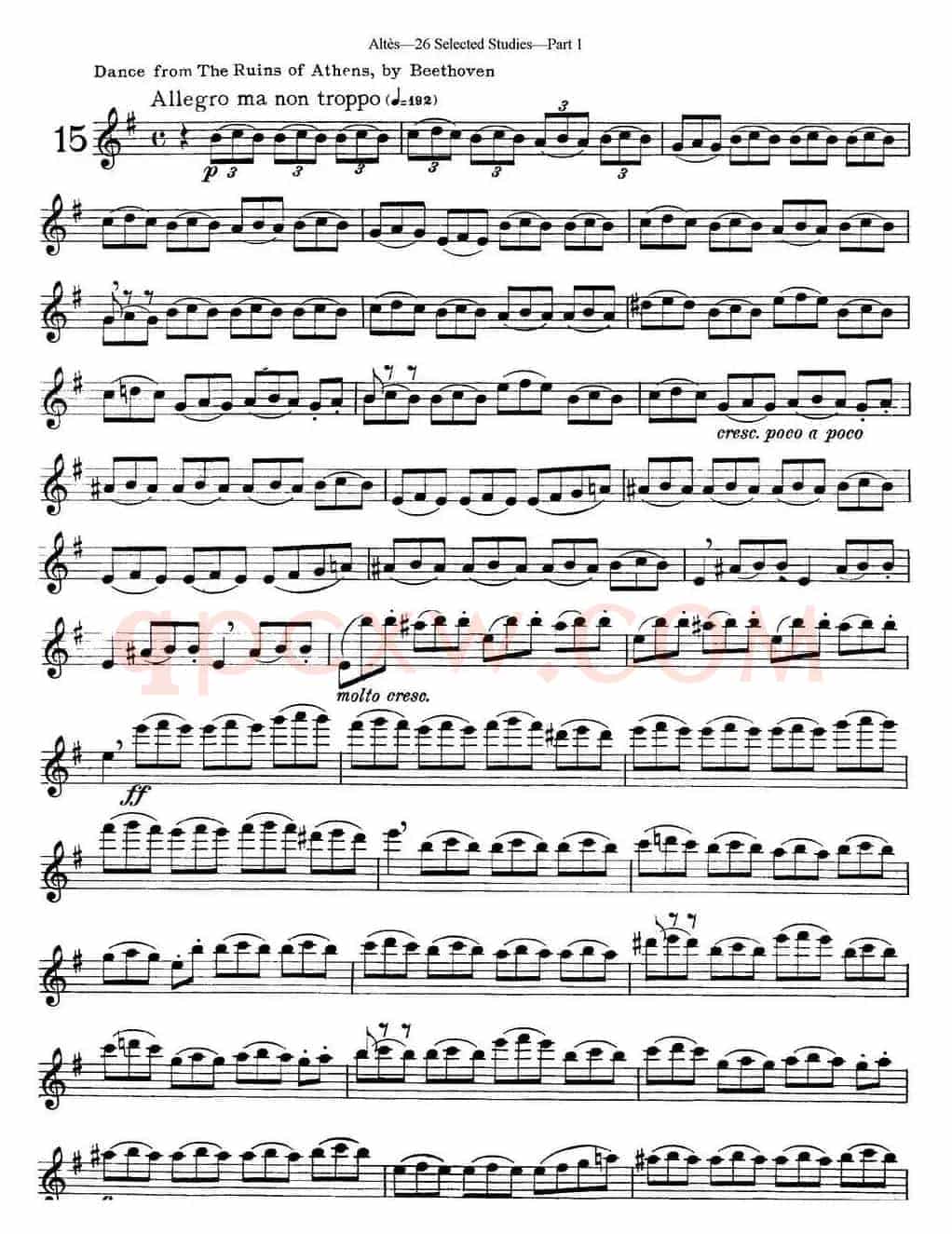 阿尔泰斯26首精选长笛练习曲（NO.15）