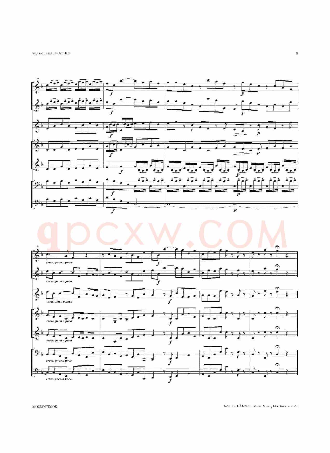 Water Music（HWV.348 No.1）（萨克斯合奏总谱）