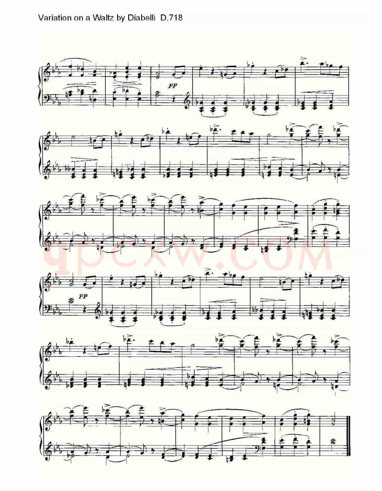 Variation on a Waltz by Diabelli D.718（Diabelli华尔）