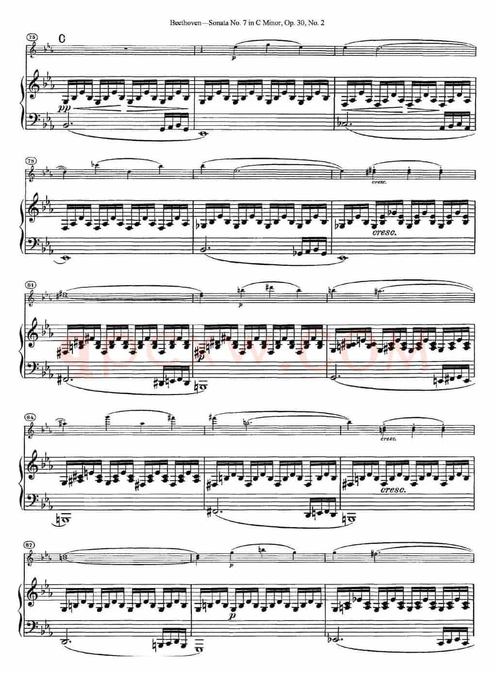 Violin Sonata No.7 in C Minor Op.30 No.2（小提琴+钢琴伴奏）