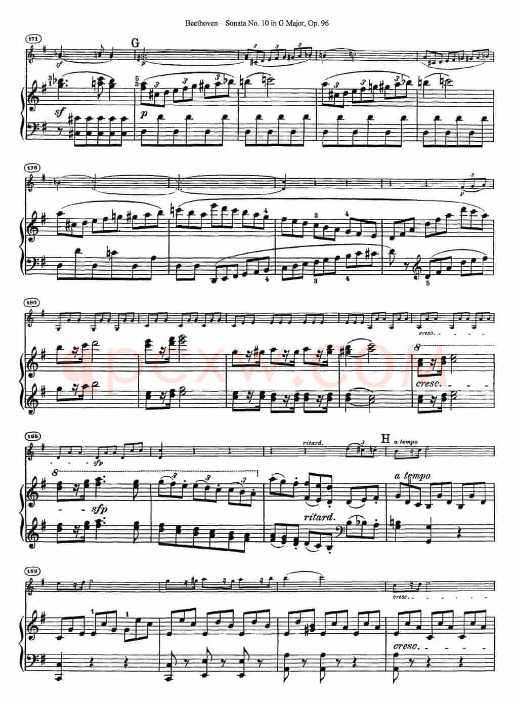 Violin Sonata No.10 in G Major Op.96（小提琴+钢琴伴奏）