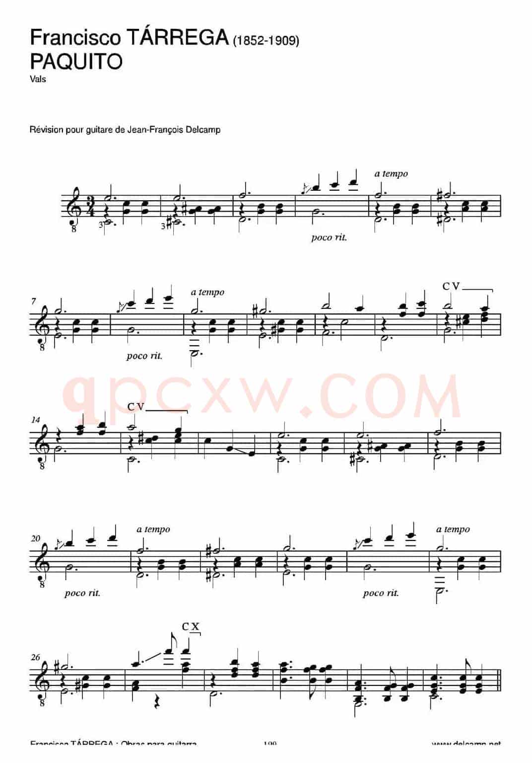 PAQUITO(Vals)(古典吉他)