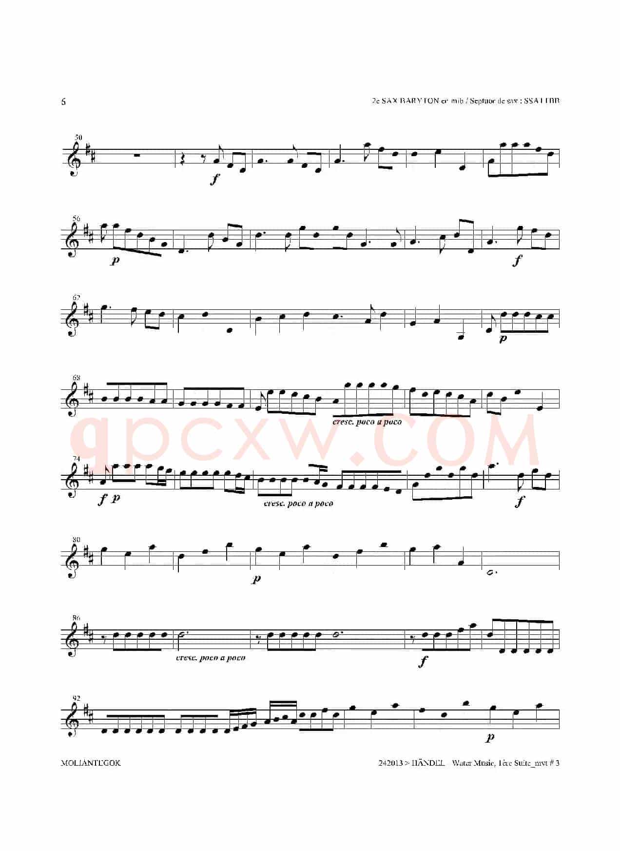 Water Music（HWV.348 No.1）（第二上低音萨克斯）