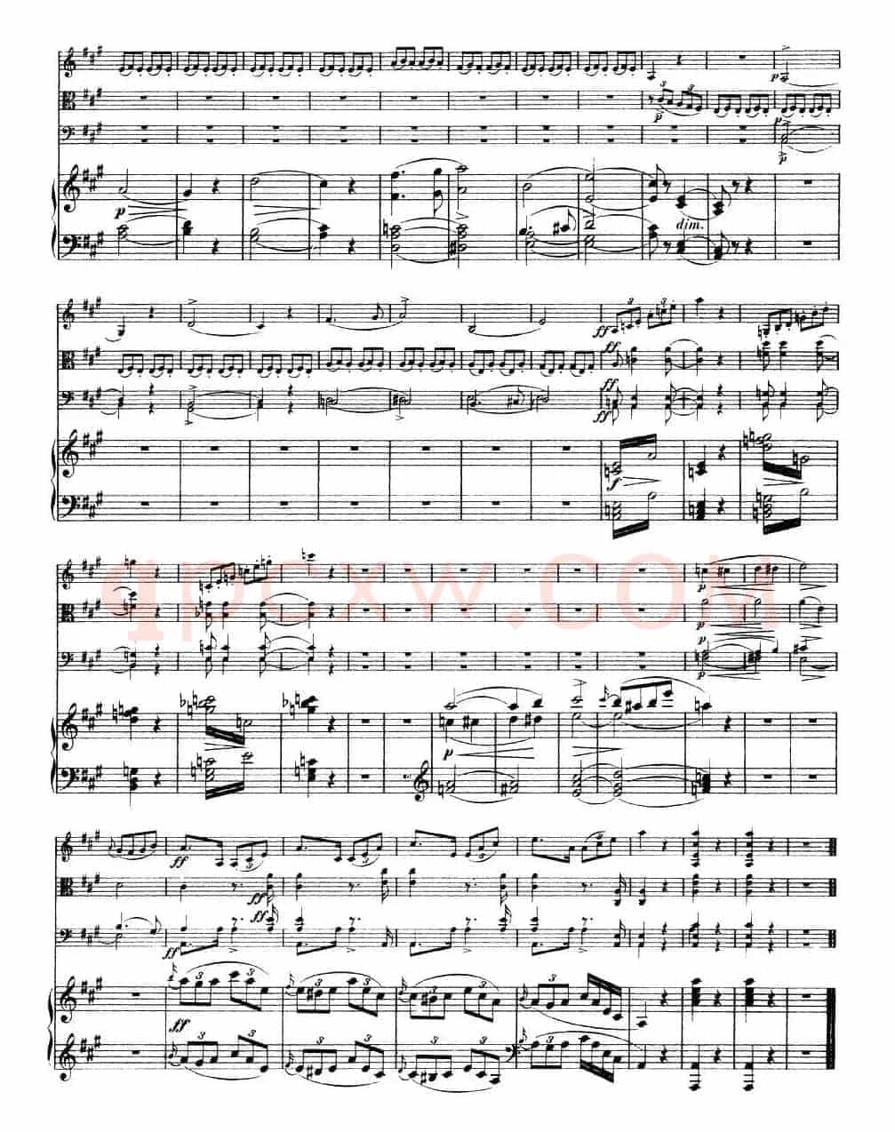 A大调鳟鱼五重奏（P41—50）（弦乐+钢琴）