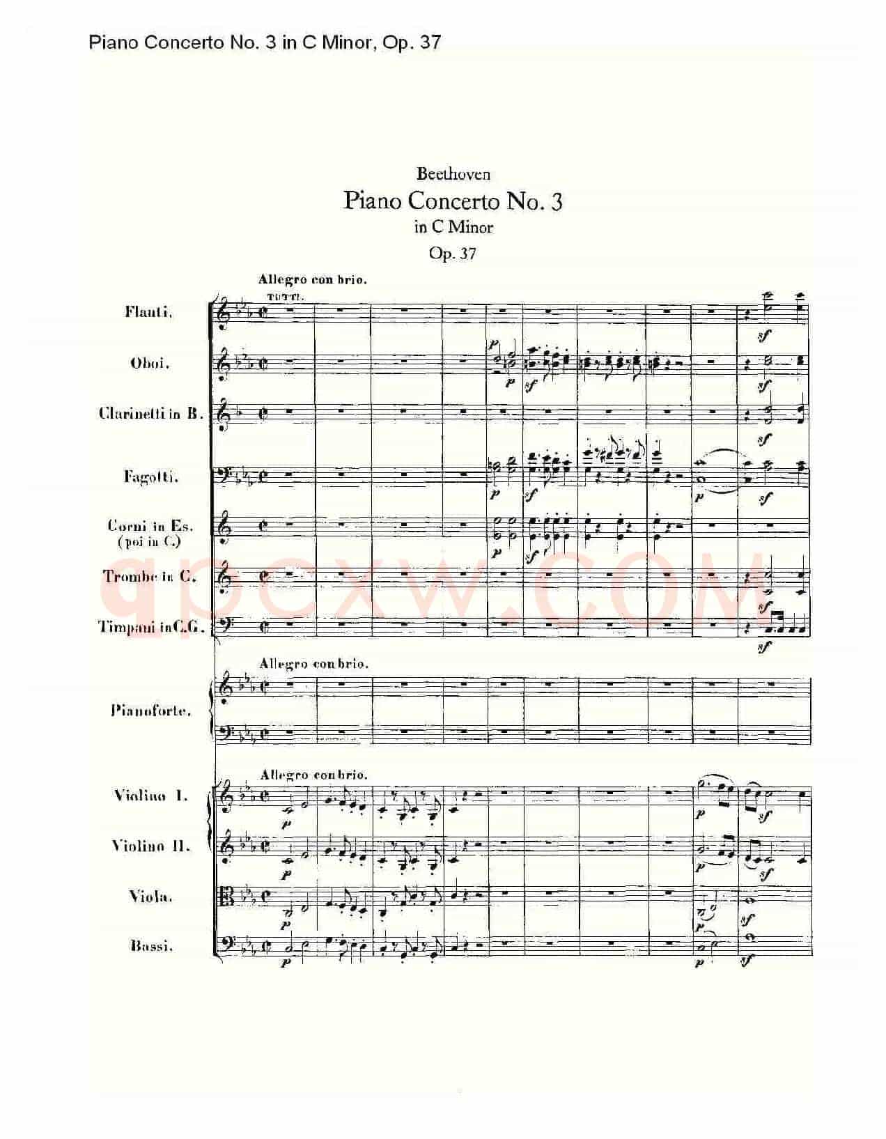 C小调钢琴第三协奏曲 Op.37 第一乐章