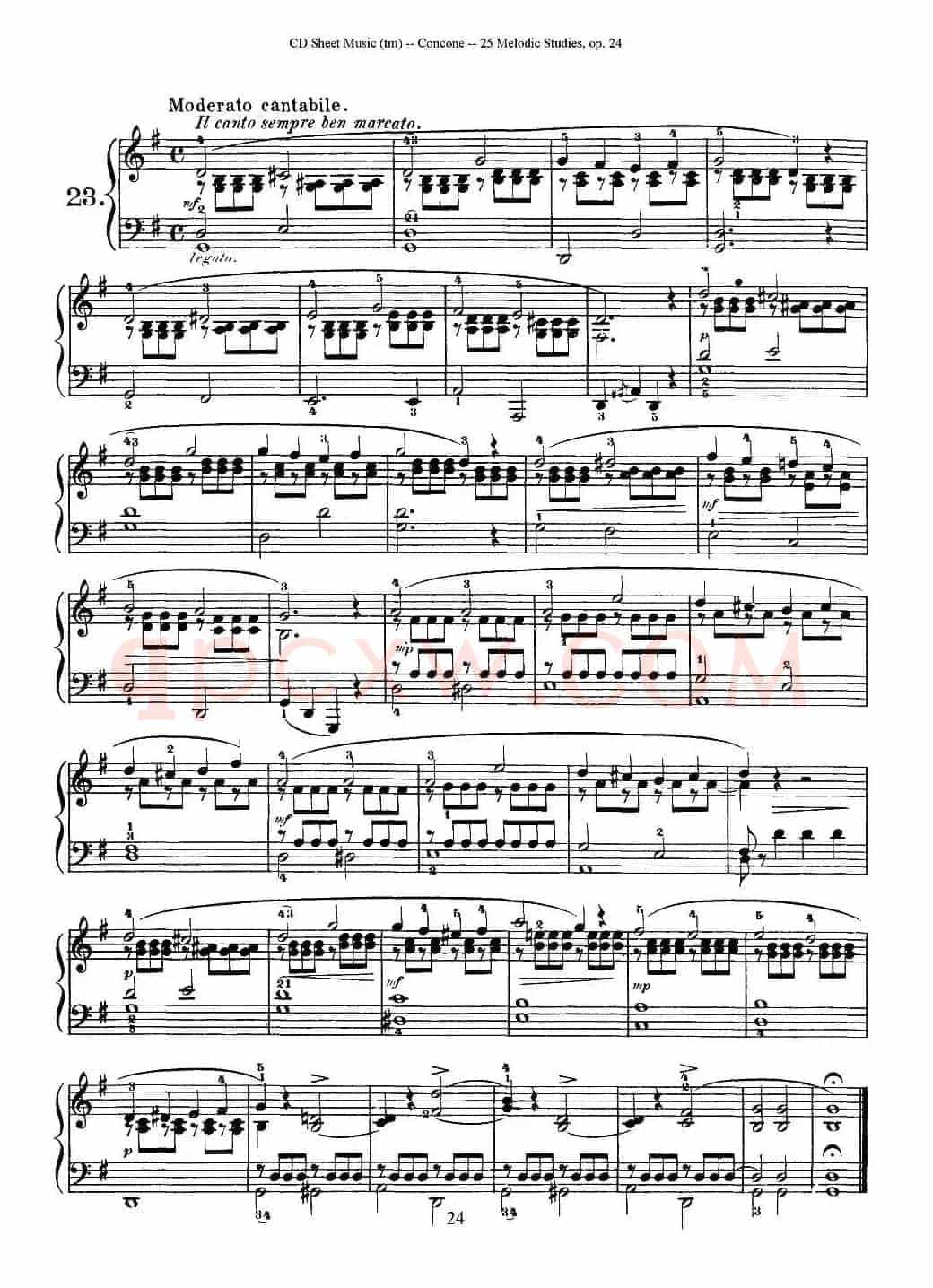 Concone - 25 Melodic Studies easy and progressive（21—25）