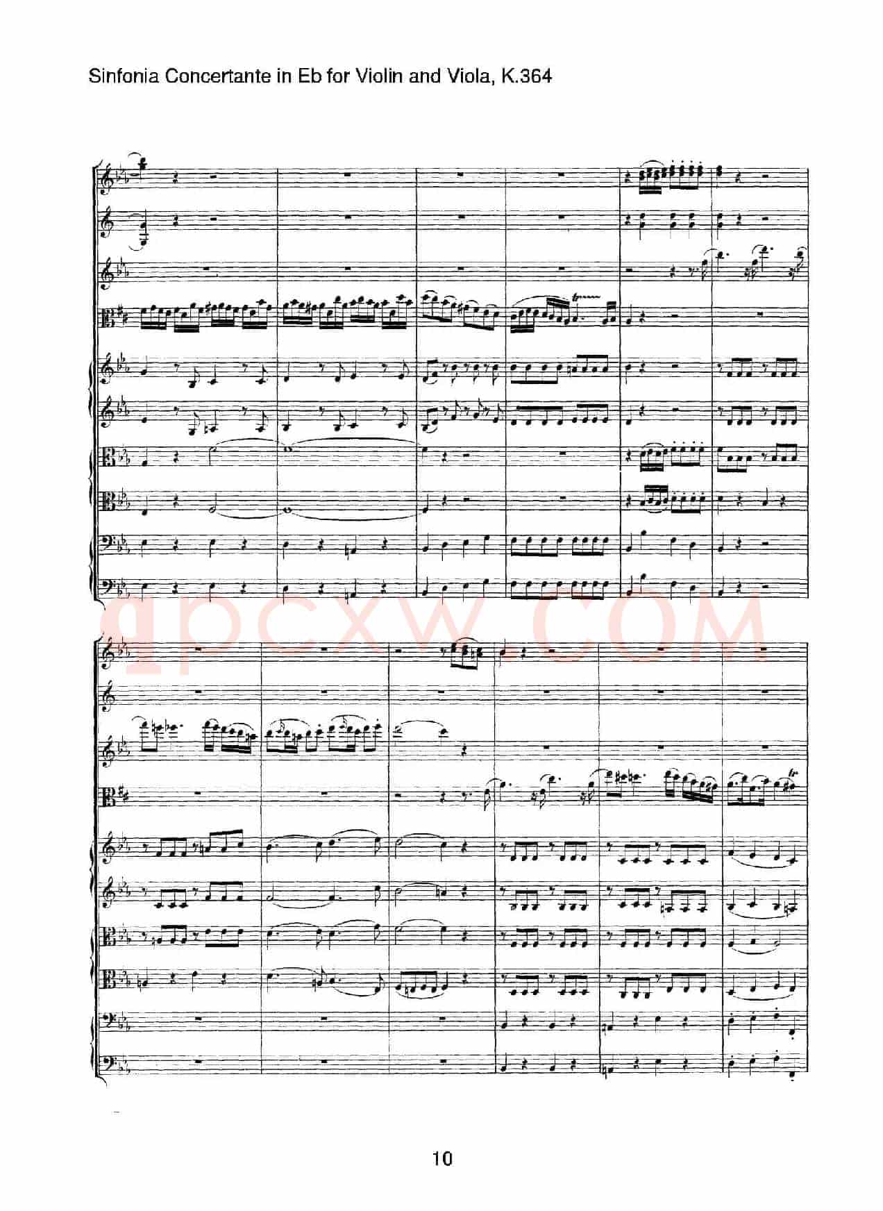 降E大调交响协奏曲（《Sinfonia Concertante in Eb》for Violin and Viola K.364）