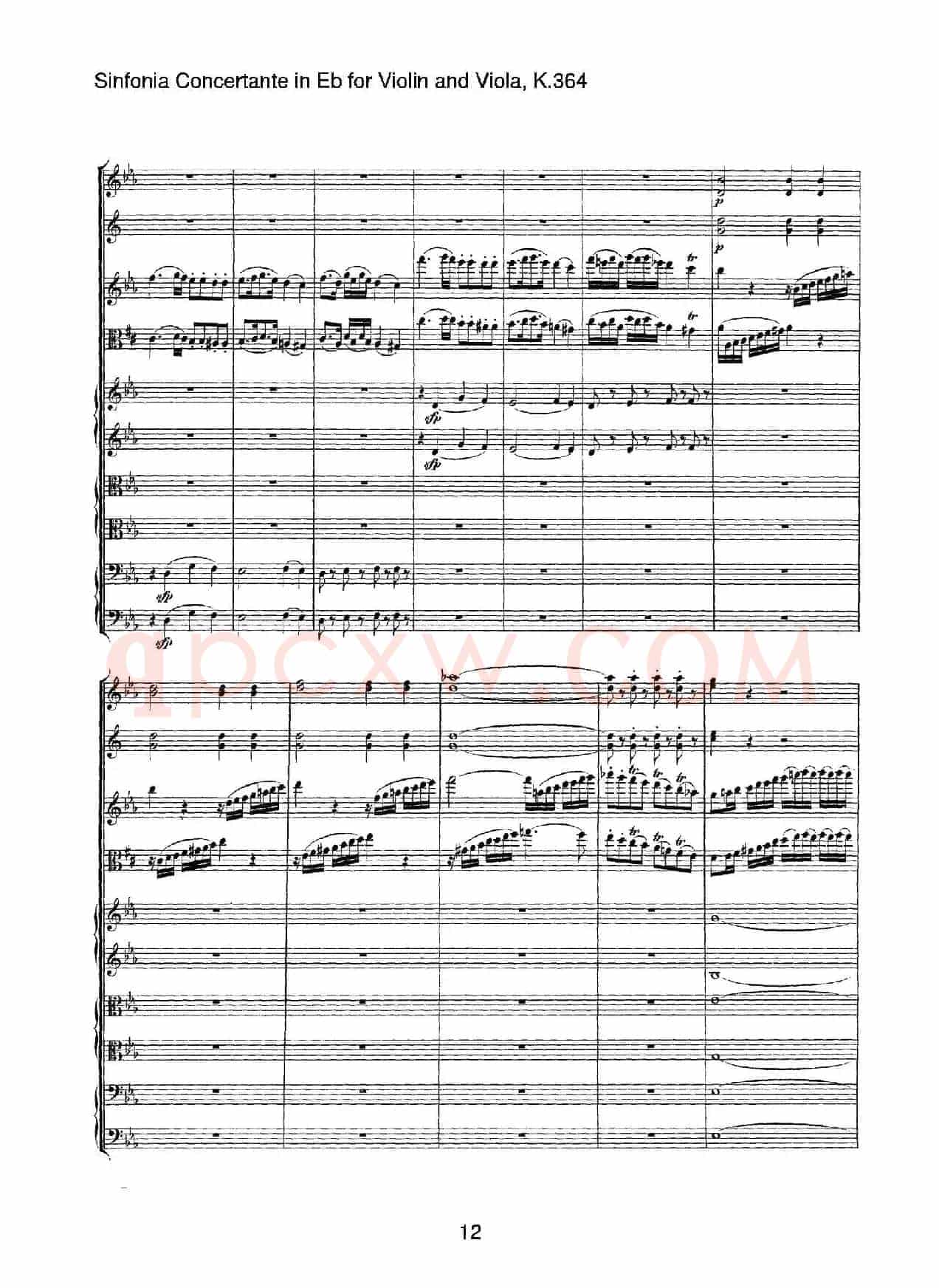 降E大调交响协奏曲（《Sinfonia Concertante in Eb》for Violin and Viola K.364）