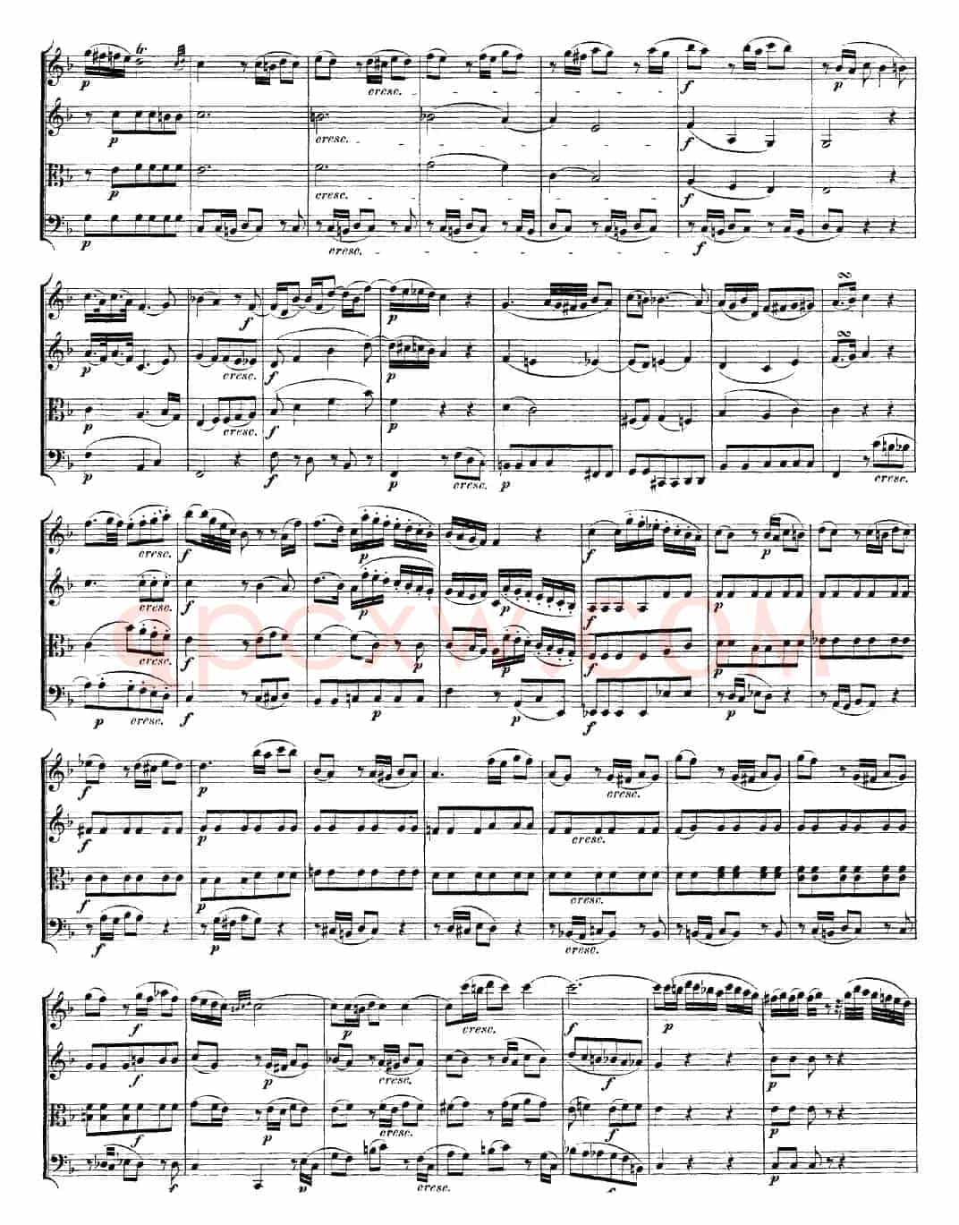Mozart《Quartet No.19 in C Major,K.465》（总谱）