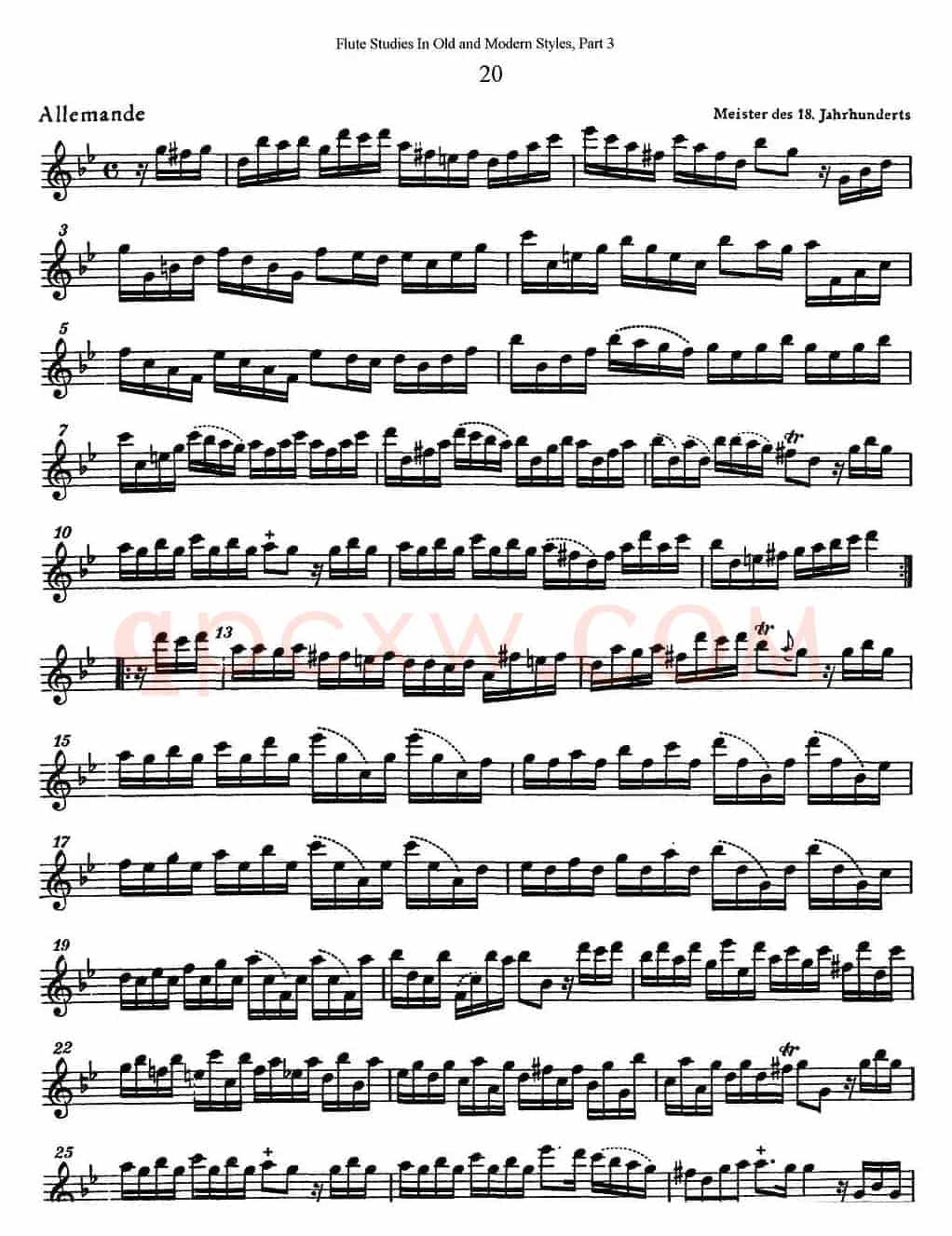 斯勒新老风格长笛练习重奏曲（第三部分）（NO.20-NO.21）