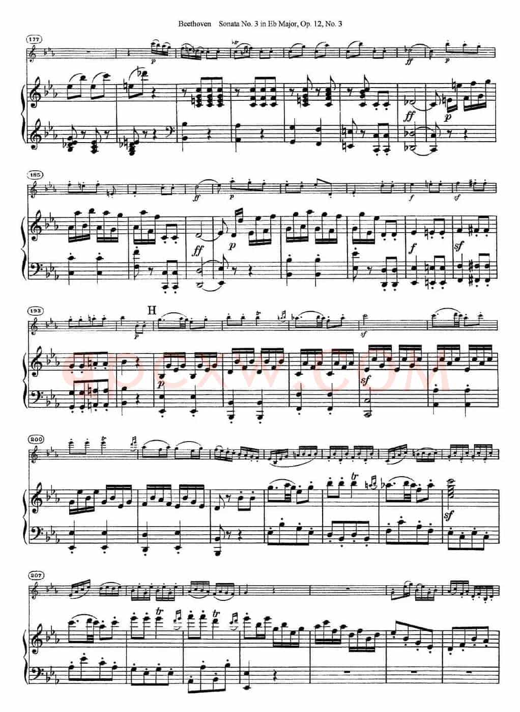 Violin Sonata No.3 in Eb Major Op.12 No.3（小提琴+钢琴伴奏）