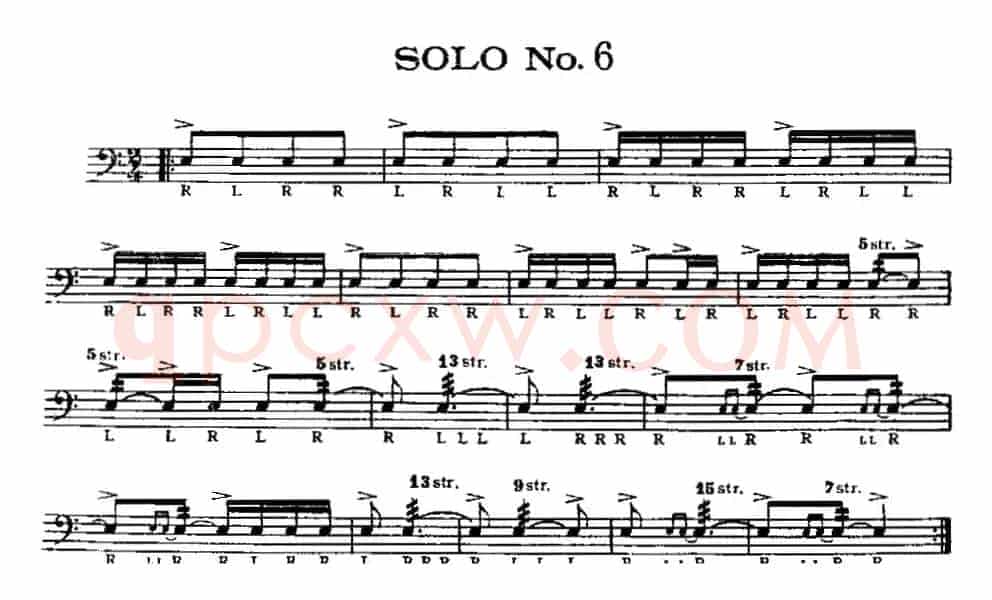美国军鼓 SOLO No.6-10（爵士鼓谱）