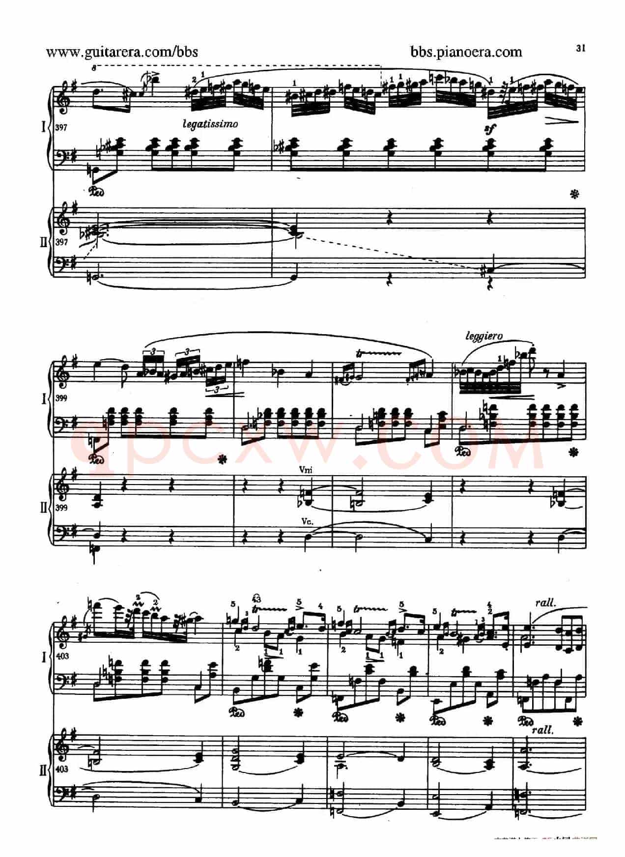 e小调第一钢琴协奏曲 Op.11(双钢琴版·第一乐章)