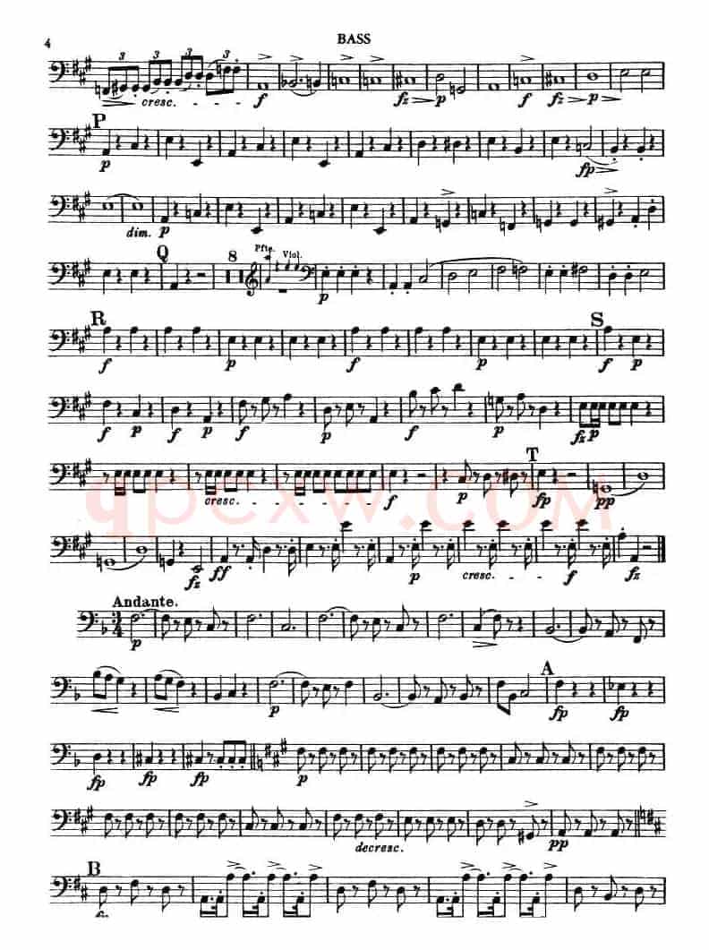 TROUT QUINTET（鳟鱼五重奏）（BASS分谱）