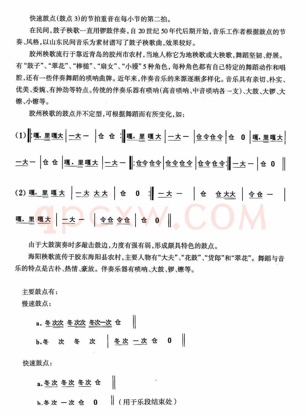 中国民族民间舞曲选（二)山东秧歌：音乐简）