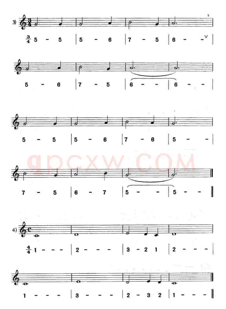 练习曲（八孔竖笛线简谱对照版）