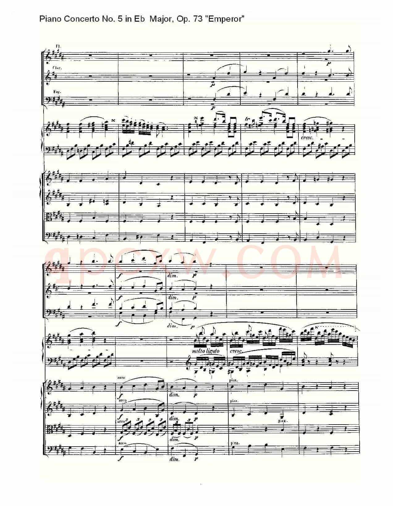 Eb大调钢琴第五协奏曲 Op.73“皇帝” 第二乐章