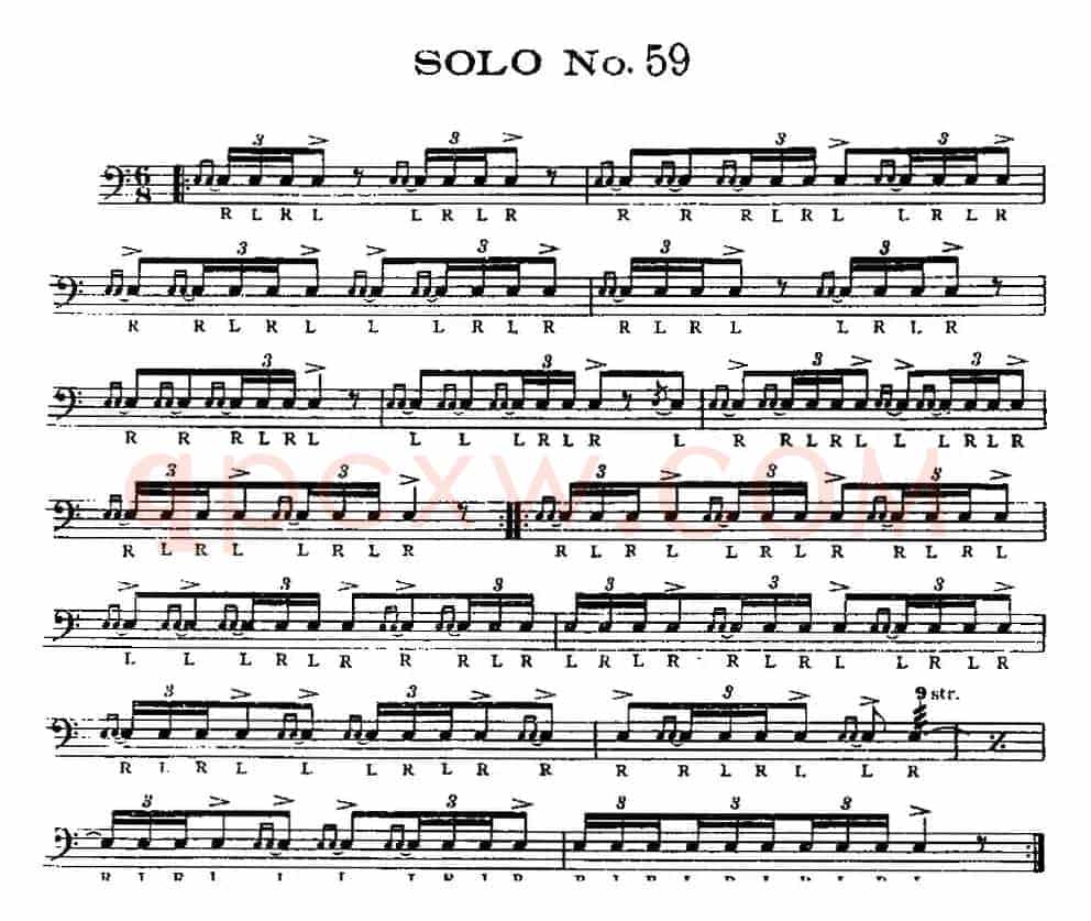 美国军鼓 SOLO No.56-60（爵士鼓谱）