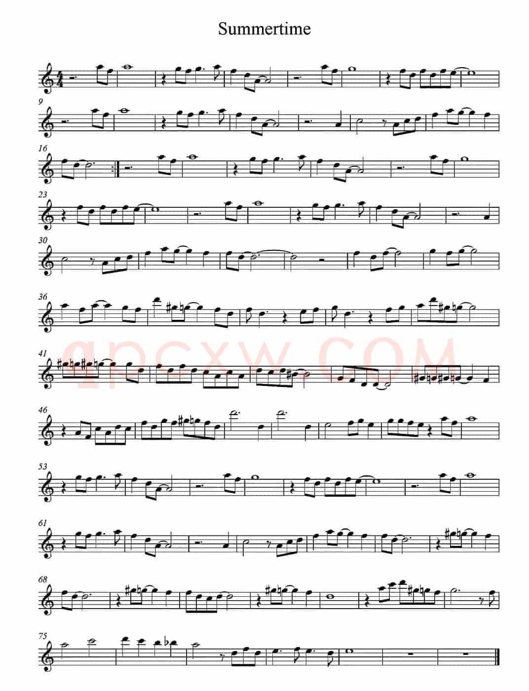 Summertime（Alto Saxophone Version）