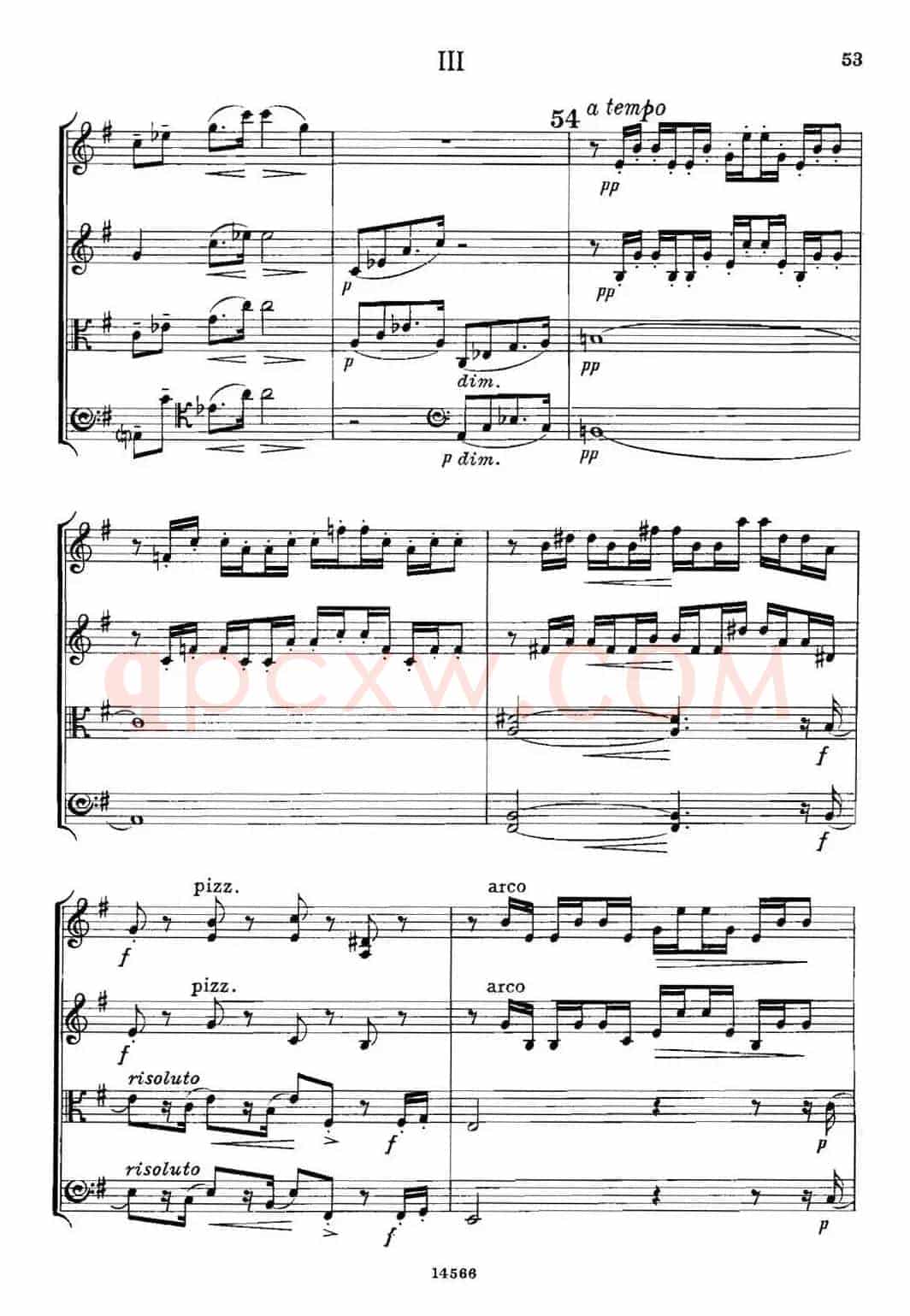 QUARTET Op.83(第三部分)(弦乐四重奏)
